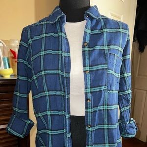 HOLLISTER Womens Plaid Long Sleeve Button Down Shirt Size L